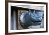 Detail of the she-wolf handle at the fence of Arch of Constantine, Rome, Latium, Italy-Nico Tondini-Framed Photographic Print