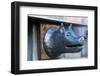 Detail of the she-wolf handle at the fence of Arch of Constantine, Rome, Latium, Italy-Nico Tondini-Framed Photographic Print