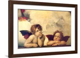 Detail of the Sistine Madonna, c.1514-Raphael-Framed Giclee Print