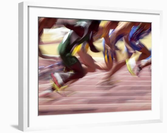 Detail of the Start of a Men's 100 Meter Sprint Race-null-Framed Photographic Print