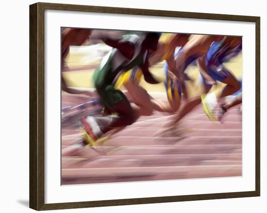 Detail of the Start of a Men's 100 Meter Sprint Race-null-Framed Photographic Print