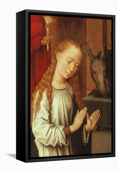 Detail of the Virgin from a Nativity Scene-Hans Memling-Framed Stretched Canvas