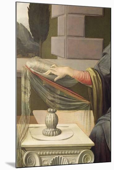 Detail of the Virgin Mary, from the Annunciation, 1472-75-Leonardo da Vinci-Mounted Giclee Print