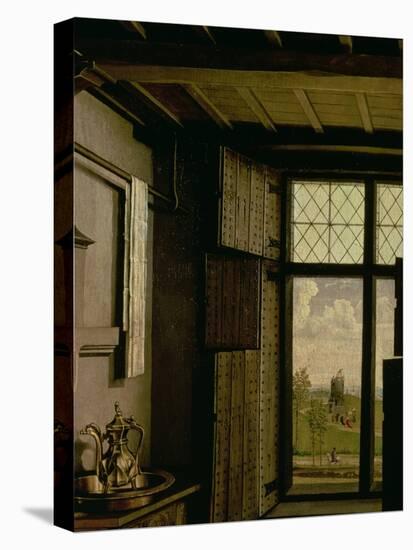 Detail of the Window, from the St. Barbara Wing of the Werl Altarpiece, 1438-Master of Flemalle-Stretched Canvas