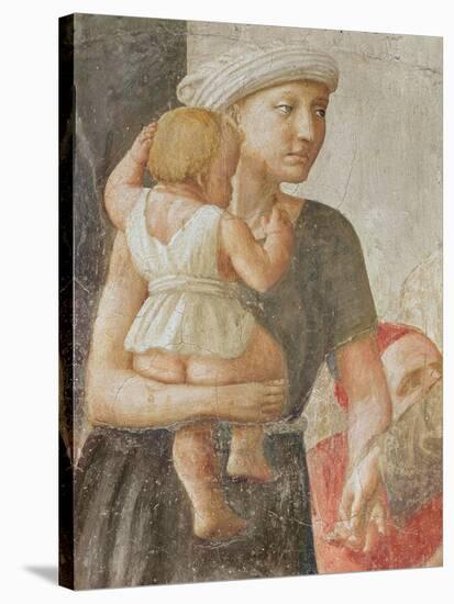 Detail of the Woman and Child, from St. Peter and St. Paul Distributing Alms, C.1427 (Detail)-Tommaso Masaccio-Stretched Canvas