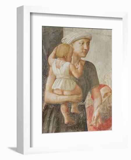 Detail of the Woman and Child, from St. Peter and St. Paul Distributing Alms, C.1427 (Detail)-Tommaso Masaccio-Framed Giclee Print