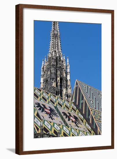 Detail of Tiled Roof of St Stephen's Cathedral-null-Framed Giclee Print