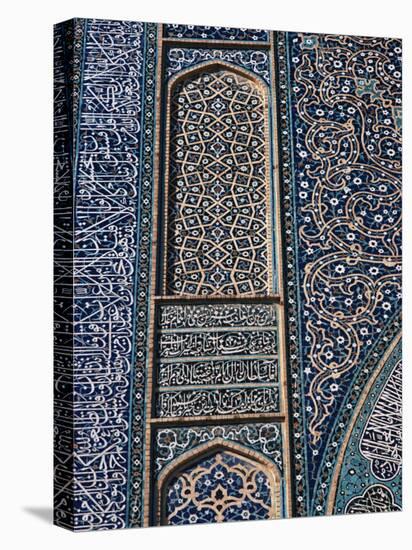 Detail of Tilework, Friday Mosque, Isfahan, Iran, Middle East-Robert Harding-Stretched Canvas