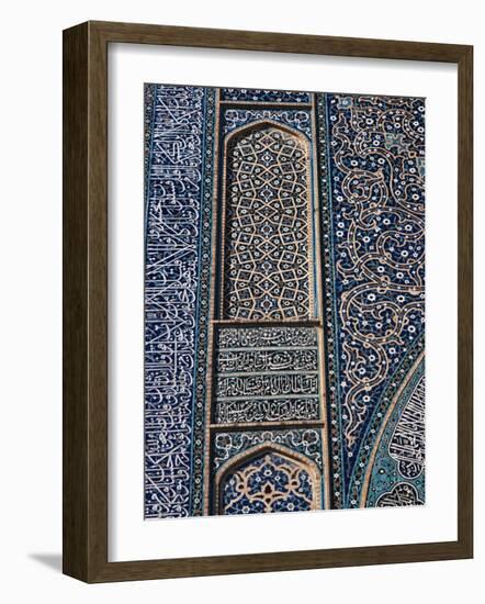 Detail of Tilework, Friday Mosque, Isfahan, Iran, Middle East-Robert Harding-Framed Photographic Print