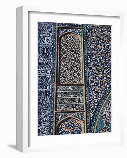 Detail of Tilework, Friday Mosque, Isfahan, Iran, Middle East-Robert Harding-Framed Photographic Print