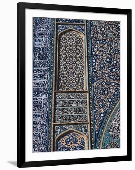 Detail of Tilework, Friday Mosque, Isfahan, Iran, Middle East-Robert Harding-Framed Photographic Print