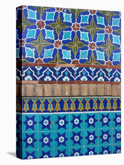 Detail of Tilework, Shrine of Hazrat Ali, Mazar-I-Sharif, Afghanistan-Jane Sweeney-Stretched Canvas