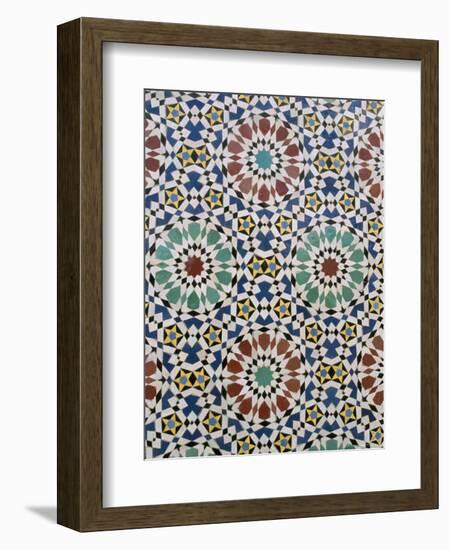 Detail of Tilework, the Royal Palace, Fez, Morocco, North Africa, Africa-R H Productions-Framed Photographic Print