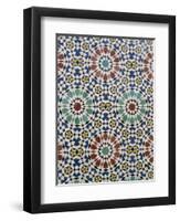 Detail of Tilework, the Royal Palace, Fez, Morocco, North Africa, Africa-R H Productions-Framed Photographic Print