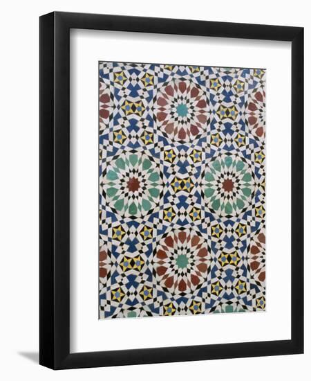Detail of Tilework, the Royal Palace, Fez, Morocco, North Africa, Africa-R H Productions-Framed Photographic Print