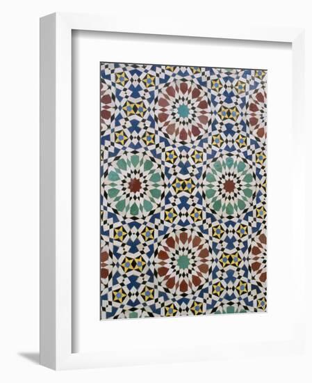 Detail of Tilework, the Royal Palace, Fez, Morocco, North Africa, Africa-R H Productions-Framed Photographic Print