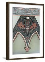 Detail of Traditional Batak Tribal Painted Carving with Stylised Buffalo Horns-Annie Owen-Framed Photographic Print