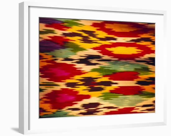 Detail of Traditional Rainbow Silk Dress, Bukhara, Uzbekistan, Central Asia-Upperhall Ltd-Framed Photographic Print