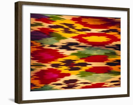 Detail of Traditional Rainbow Silk Dress, Bukhara, Uzbekistan, Central Asia-Upperhall Ltd-Framed Photographic Print