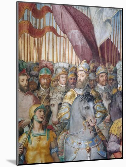 Detail of Troops of Cardinal Alessandro Farnese and of Charles V Leaving for War Against Lutherans-null-Mounted Giclee Print