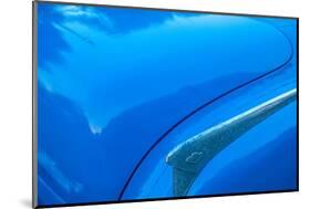 Detail of trunk and fender on blue classic American Buick car in Habana, Havana, Cuba.-Janis Miglavs-Mounted Photographic Print