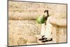 Detail of Unrecognizable Person with Cuban Cigar Sitting on Stairs at Havana Old City in Cuba - Ind-View Apart-Mounted Photographic Print