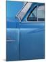 Detail of Vintage Blue American Car Against Painted Blue Wall-Lee Frost-Mounted Photographic Print