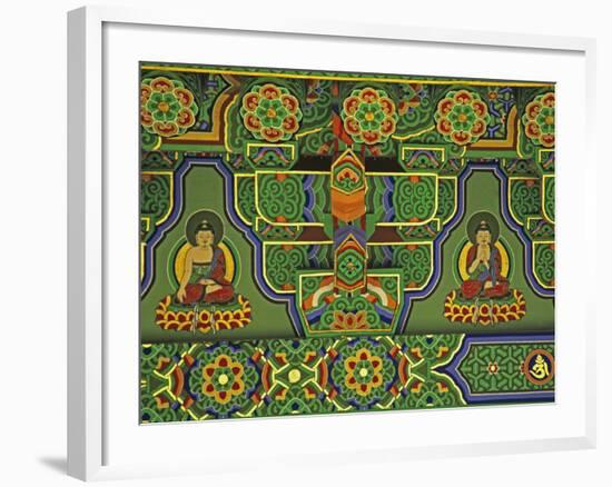 Detail of Wall Mural at a Buddhist Temple, Taegu, South Korea-Dennis Flaherty-Framed Photographic Print