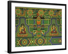 Detail of Wall Mural at a Buddhist Temple, Taegu, South Korea-Dennis Flaherty-Framed Photographic Print