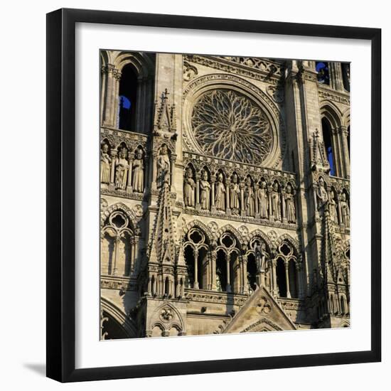 Detail of West Front, Notre Dame Cathedral, UNESCO World Heritage Site, Amiens, Picardy, France, Eu-Stuart Black-Framed Photographic Print