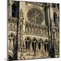 Detail of West Front, Notre Dame Cathedral, UNESCO World Heritage Site, Amiens, Picardy, France, Eu-Stuart Black-Mounted Photographic Print