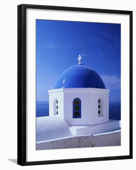 Detail of Whitewashed Church With Blue Dome-Jonathan Hicks-Framed Photographic Print