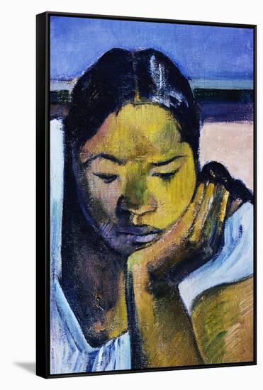 Detail of Woman from Te Faaturuma-Paul Gauguin-Framed Stretched Canvas