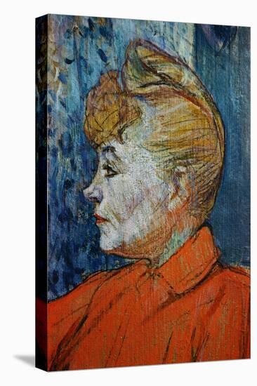 Detail of Woman in Red-Henri de Toulouse-Lautrec-Stretched Canvas