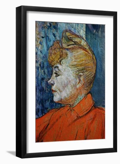 Detail of Woman in Red-Henri de Toulouse-Lautrec-Framed Giclee Print