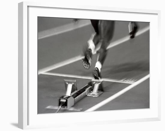 Detail of Woman Pushing Out of the Starting Blocks-Paul Sutton-Framed Photographic Print