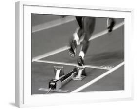 Detail of Woman Pushing Out of the Starting Blocks-Paul Sutton-Framed Photographic Print