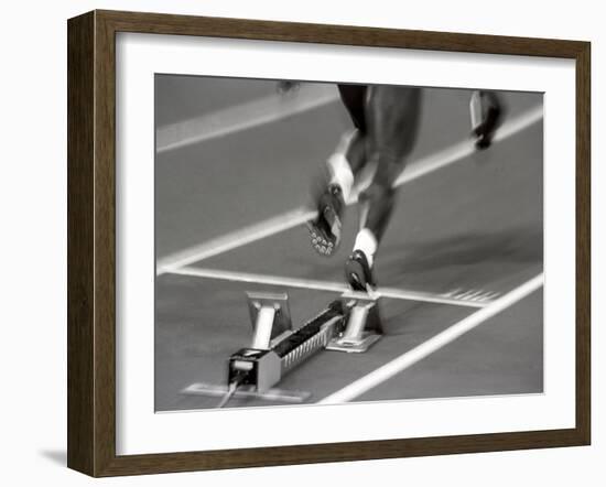 Detail of Woman Pushing Out of the Starting Blocks-Paul Sutton-Framed Photographic Print