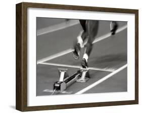 Detail of Woman Pushing Out of the Starting Blocks-Paul Sutton-Framed Photographic Print