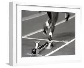 Detail of Woman Pushing Out of the Starting Blocks-Paul Sutton-Framed Photographic Print