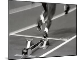 Detail of Woman Pushing Out of the Starting Blocks-Paul Sutton-Mounted Photographic Print