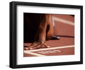 Detail of Womans Hand at the Start Opf 400M Race-null-Framed Photographic Print