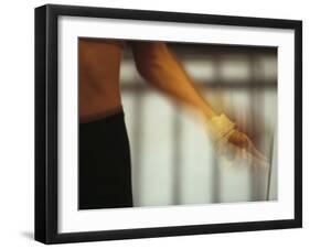 Detail of Women Working Out with Jump Rope in Fitness Studio, New York, New York, USA-Paul Sutton-Framed Photographic Print