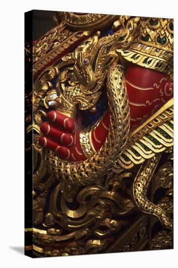 Detail of Wooden Decorations on the Bow of a Royal Boat in Bangkok, Thailand-null-Stretched Canvas