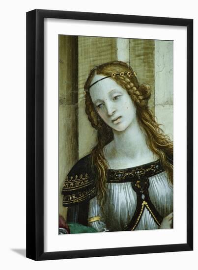 Detail of Young Woman from Saint John the Evangelist Reuscitating Druisana-Filippino Lippi-Framed Giclee Print