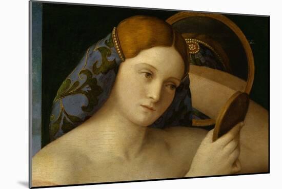 Detail of Young Woman with a Mirror-Giovanni Bellini-Mounted Giclee Print