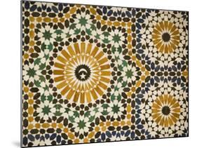 Detail of Zellij Tilework, Musee De Marrakech, Marrakech, Morocco, North Africa, Africa-Martin Child-Mounted Photographic Print