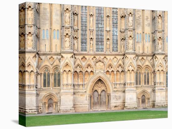 Detail on the West Front, Wells Cathedral, Wells, Somerset, England, United Kingdom, Europe-Jean Brooks-Stretched Canvas