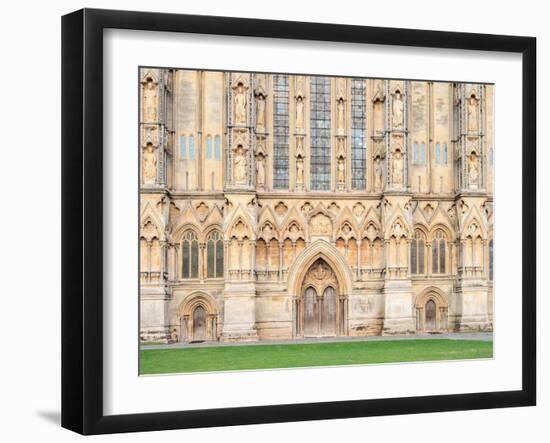 Detail on the West Front, Wells Cathedral, Wells, Somerset, England, United Kingdom, Europe-Jean Brooks-Framed Photographic Print