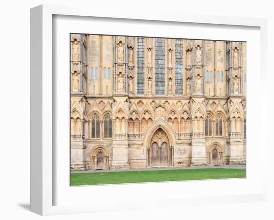Detail on the West Front, Wells Cathedral, Wells, Somerset, England, United Kingdom, Europe-Jean Brooks-Framed Photographic Print